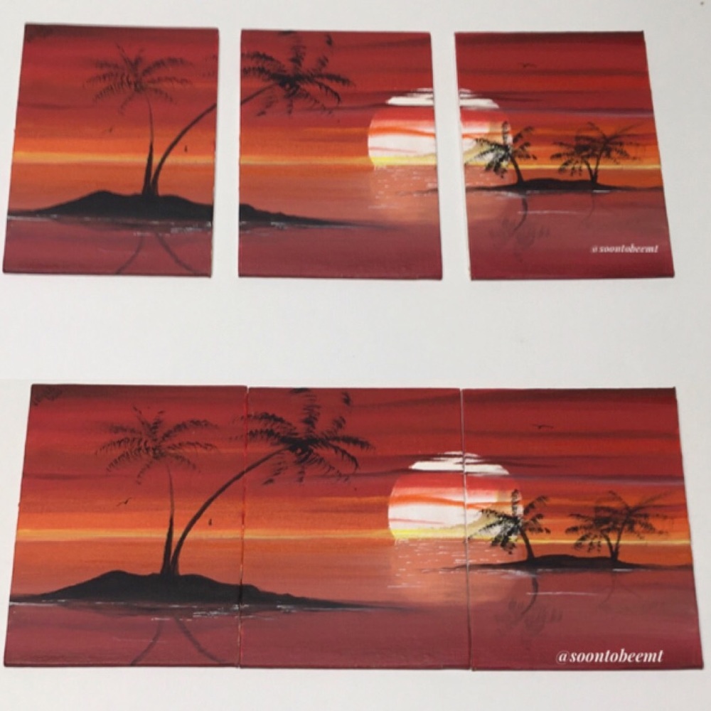 Three 5x7 Acrylic Paintings By Me- Trails❤️